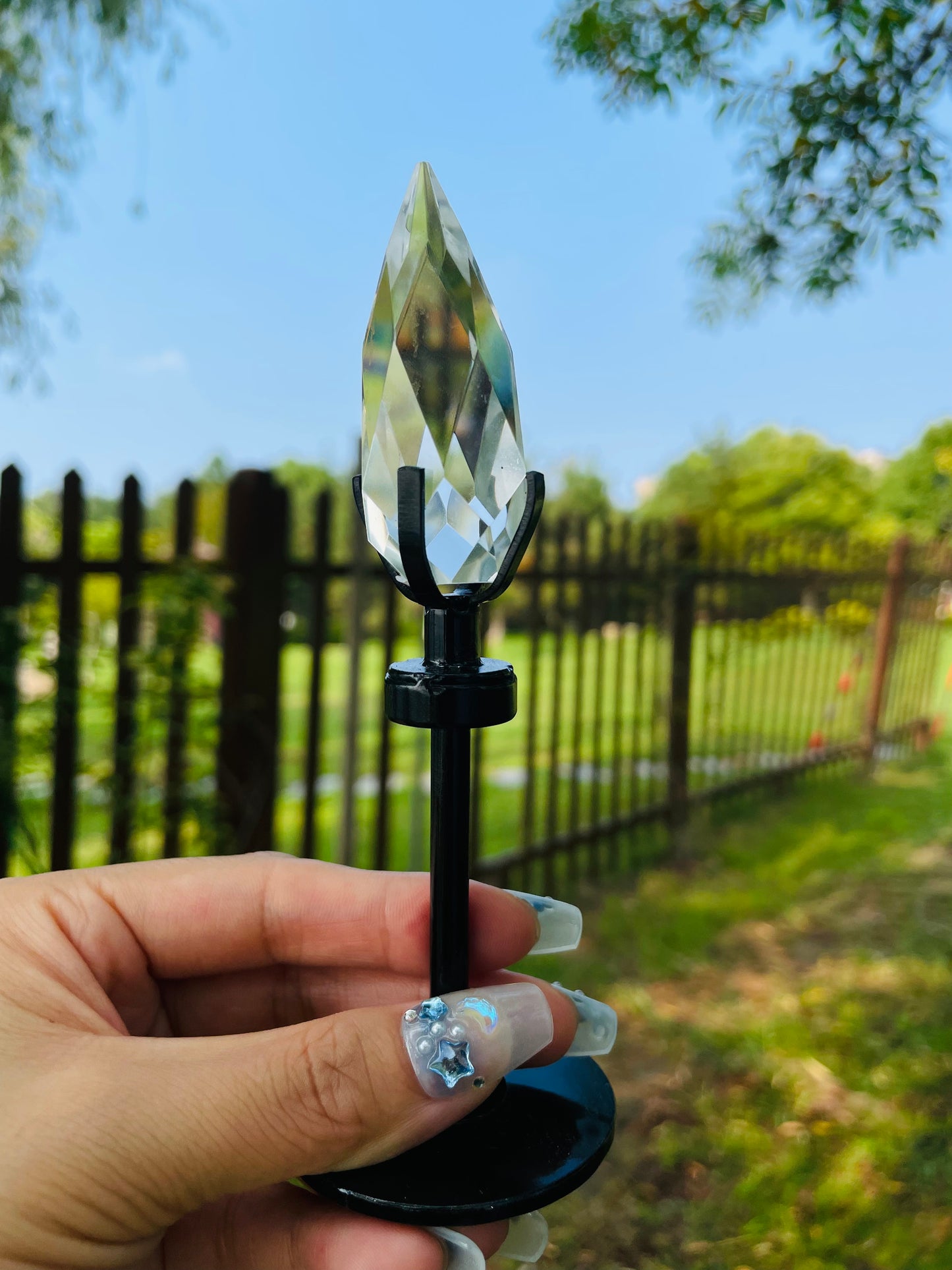 crystal---clear quartz/amethyst spining candle