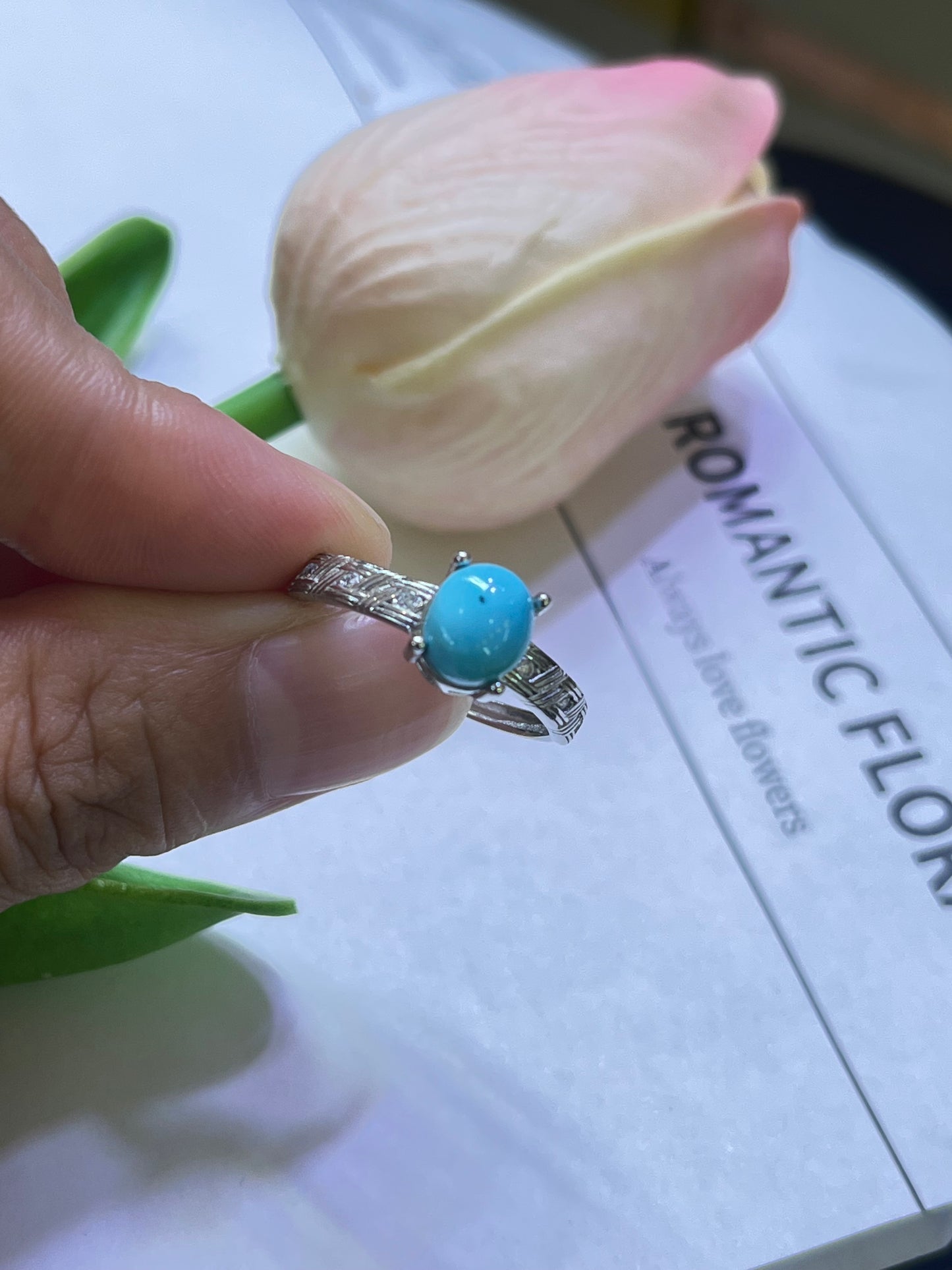 S925:turquoise rings