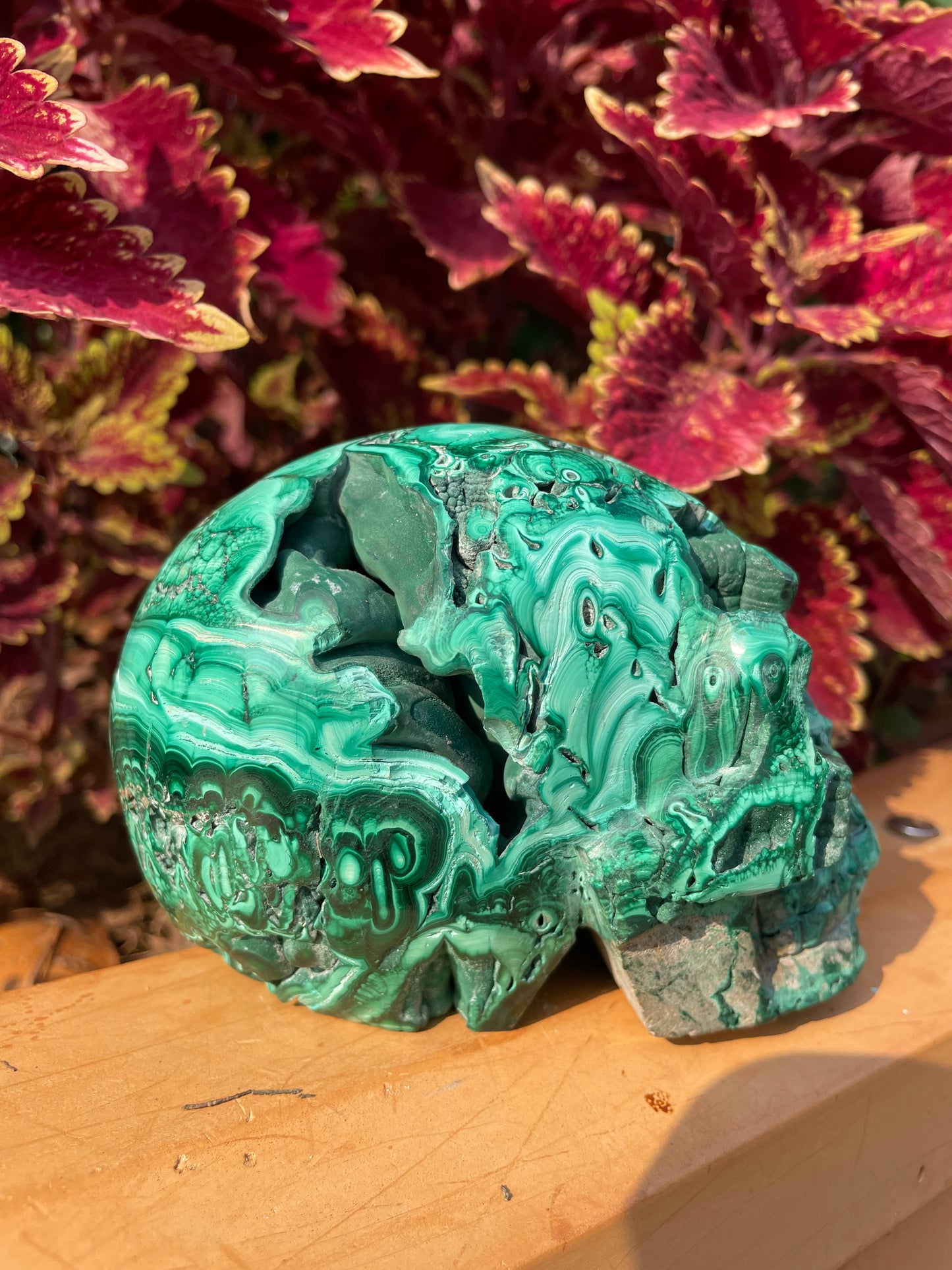 crystal---malachite druzy skull