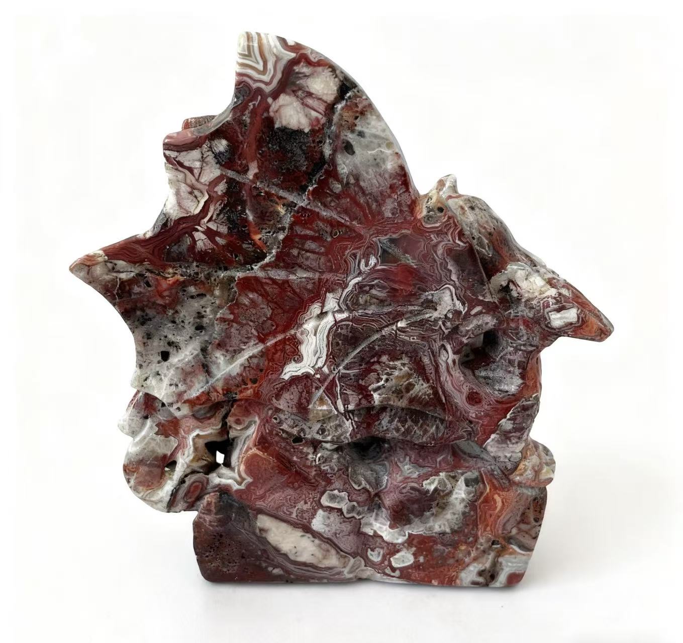 Mexican agate dragon shaped sculptures