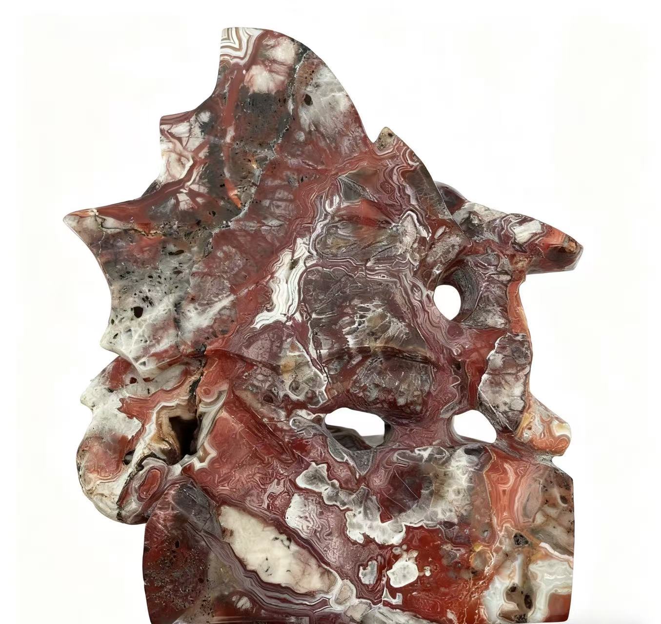 Mexican agate dragon shaped sculptures