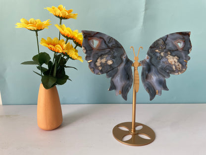 butterfly sculpture made of natural crystal