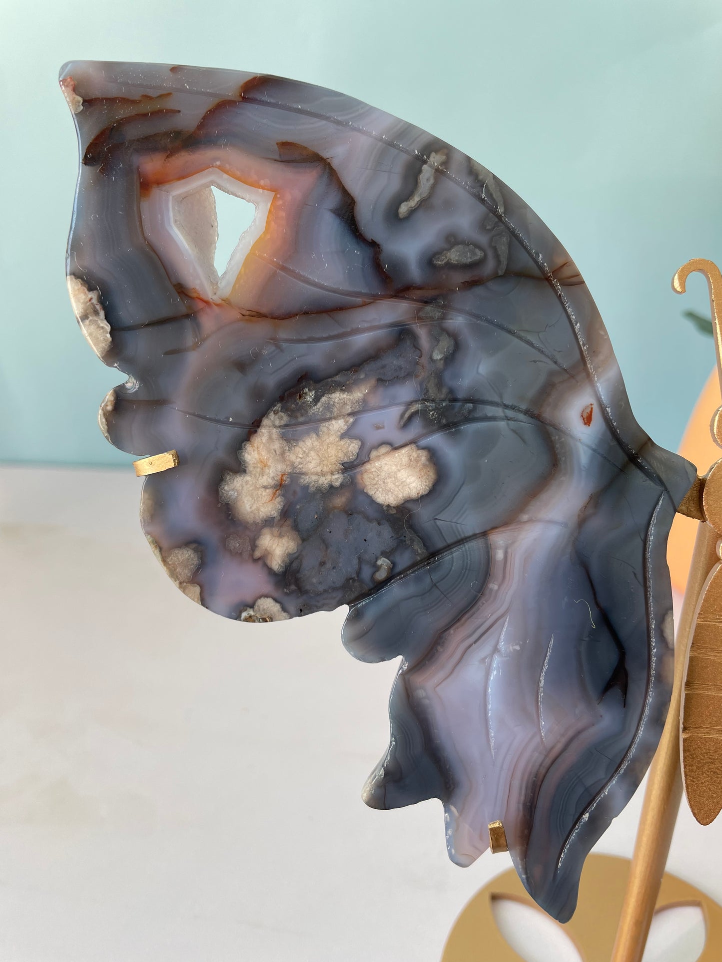 butterfly sculpture made of natural crystal