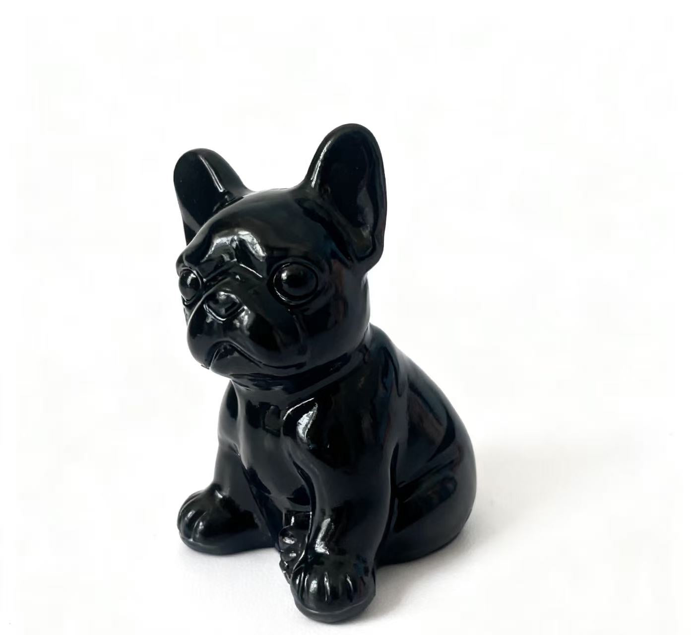 Different materials dog carving natural crystals.6cm