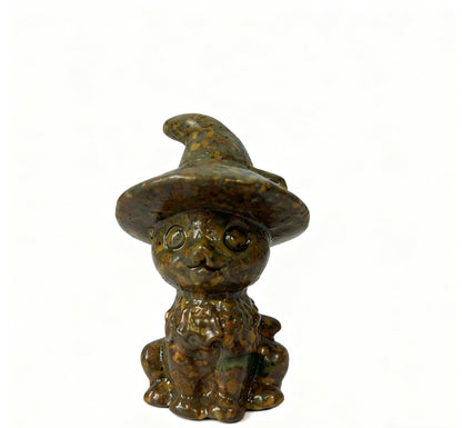 Different materials Witch cat carving natural crystals.6cm