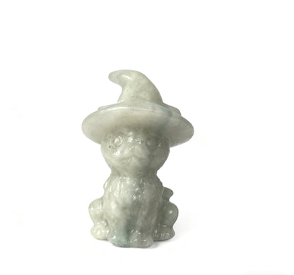 Different materials Witch cat carving natural crystals.6cm