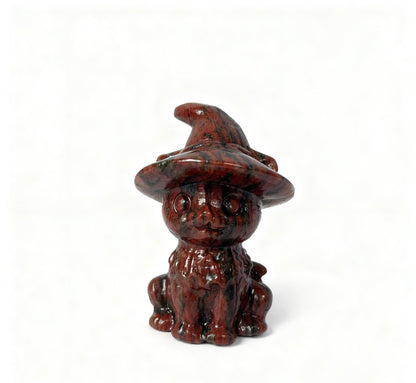 Different materials Witch cat carving natural crystals.6cm