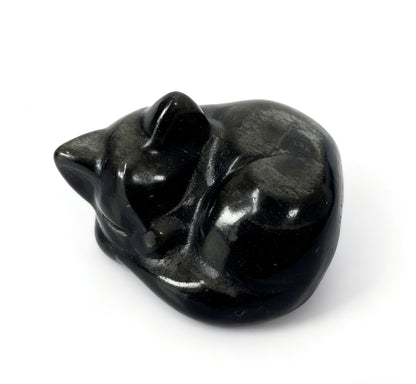 Sleep cat Carving Natural Crystals