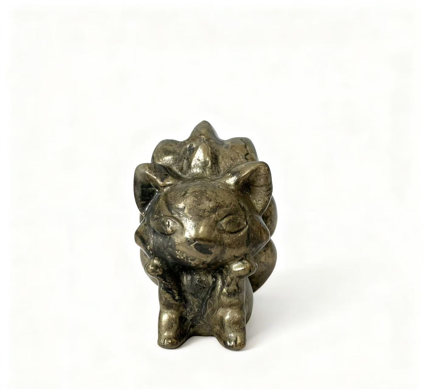 Natural Crystal Carvings of Nine-Tailed Foxes in Various Materials 6cm - Wisdom & Longevity Symbolism Home Decor Collectibles