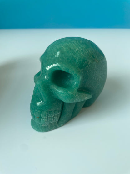 Skeleton crystal carvings of different colors and sizes