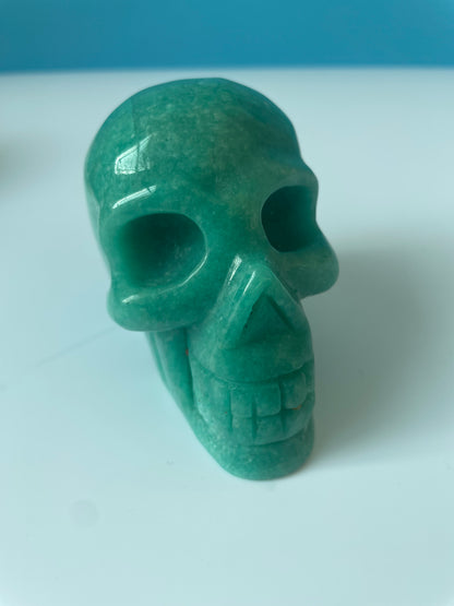 Skeleton crystal carvings of different colors and sizes