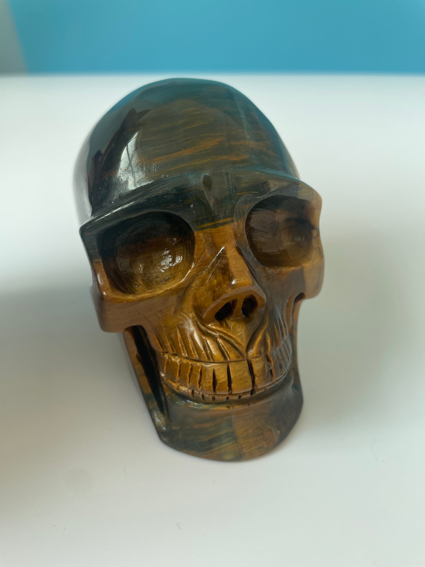 Skeleton crystal carvings of different colors and sizes