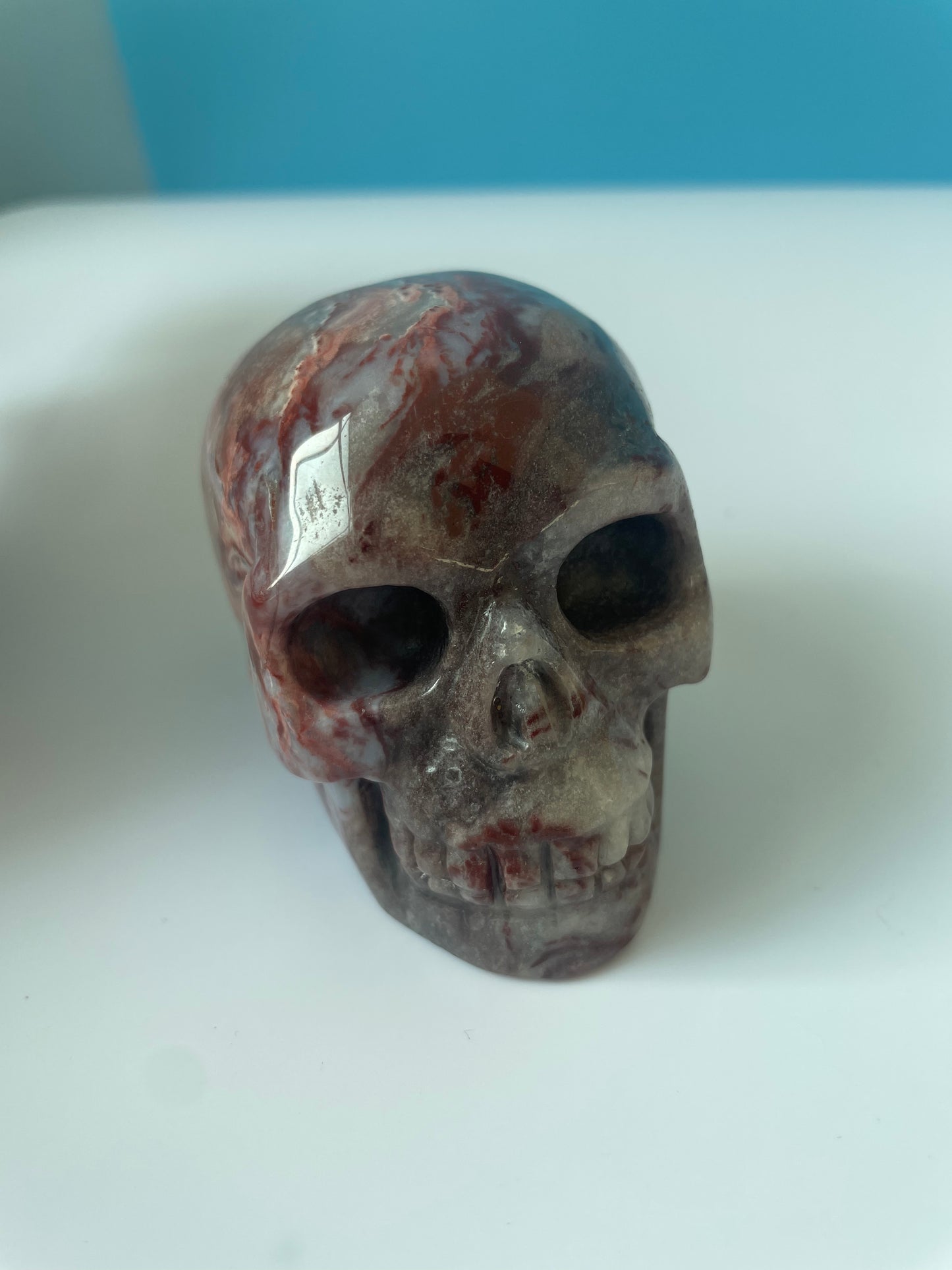 Skeleton crystal carvings of different colors and sizes