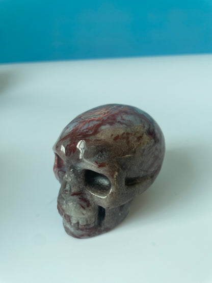 Skeleton crystal carvings of different colors and sizes