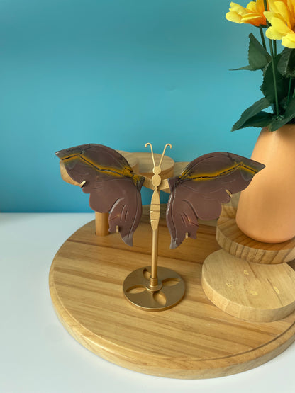 Medium Size Butterfly Wings with Stand 15cm Natural Crystals Unique Design for Display or Decor