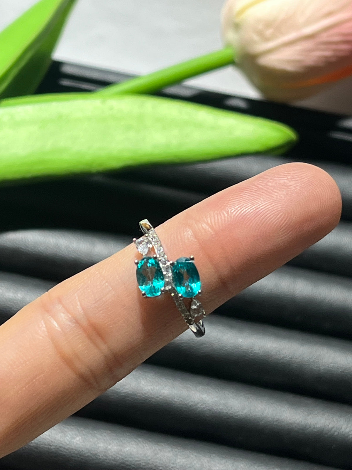 Topaz 321 S925:Paraiba Topaz Rings – blueworld-crystal