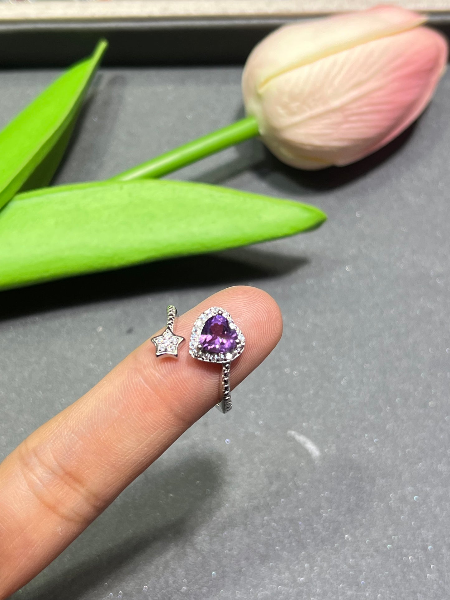 S925 amethyst ring