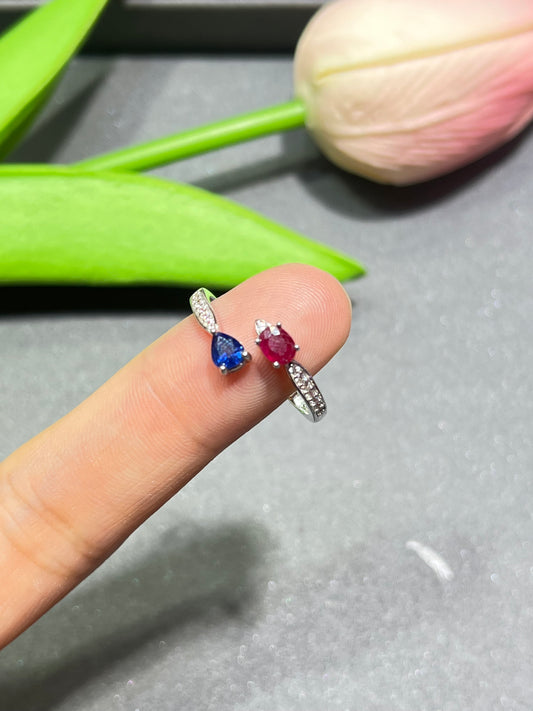 S925 ruby and sapphire rings