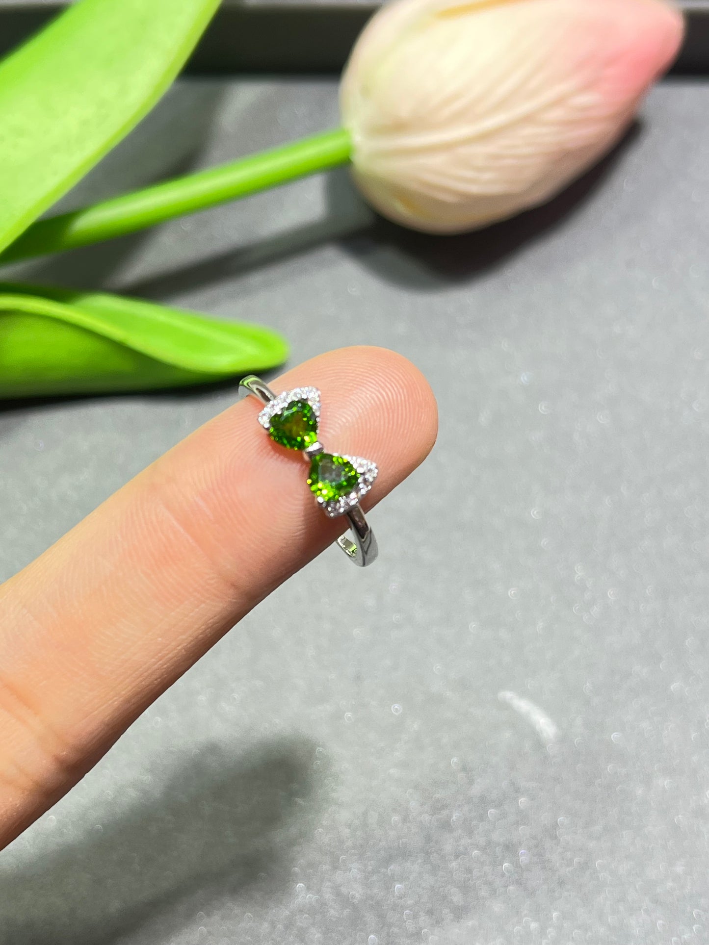 S925 diopside rings